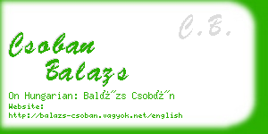 csoban balazs business card